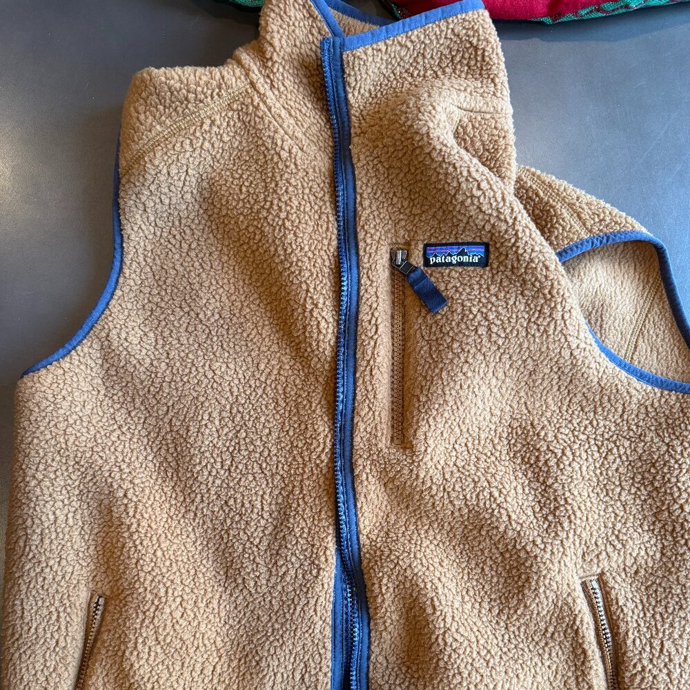 Patagonia Men's Retro Pile Fleece Vest - Brown/Navy, Large
